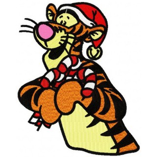 Christmas Tigger embroidery design - Embroidery Design