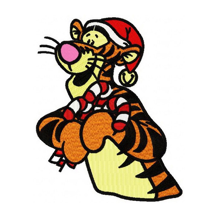 Christmas Tigger embroidery design - Embroidery Design