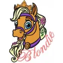 Blondie 4 embroidery design showcasing a whimsical palace pet motif, perfect for stitching on apparel or accessories.