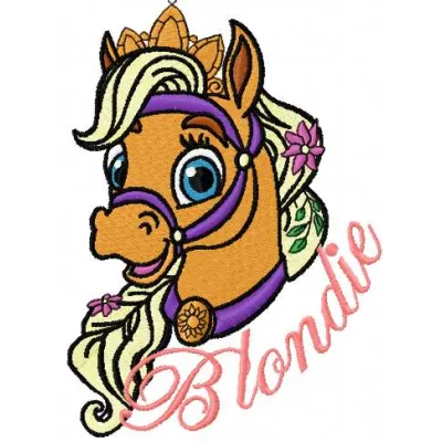 Blondie 4 embroidery design showcasing a whimsical palace pet motif, perfect for stitching on apparel or accessories.