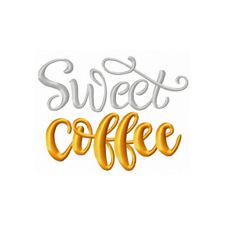 Sweet coffee phrase embroidery design - Embroidery Design