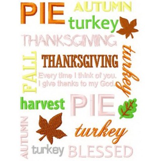 Thanksgiving Day mix embroidery design - Embroidery Design
