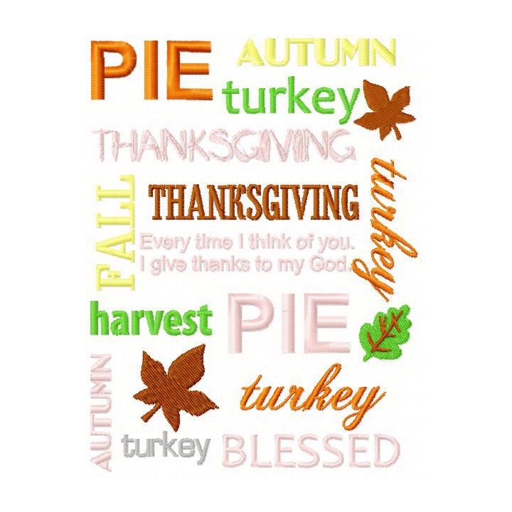 Thanksgiving Day mix embroidery design - Embroidery Design