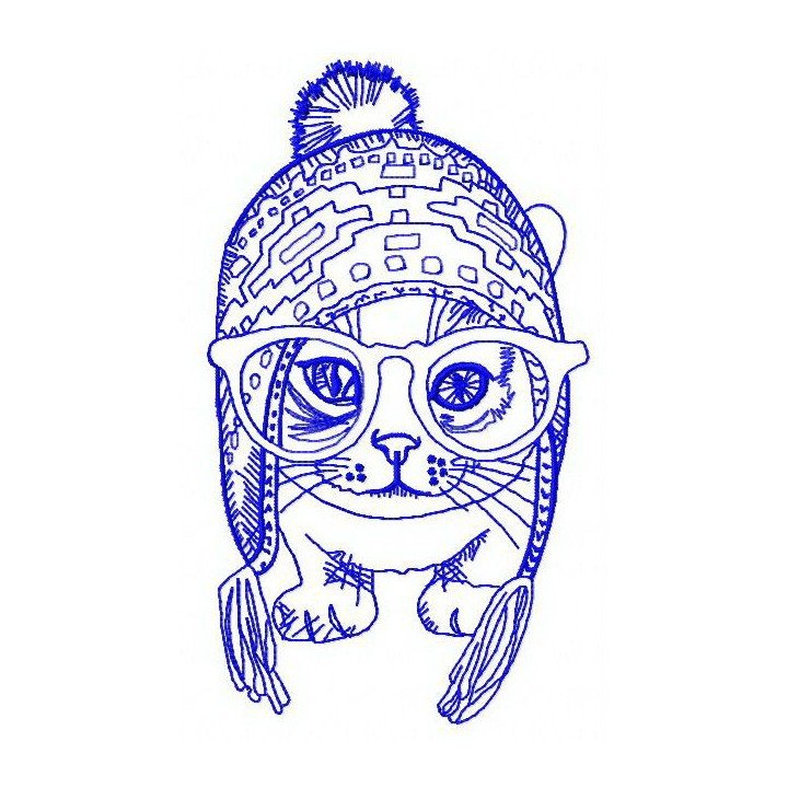 Fashion cat 3 embroidery design - Embroidery Design