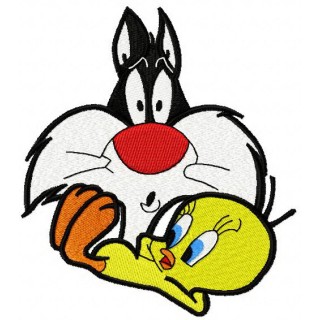 Tweety and Sylvester embroidery design - Embroidery Design