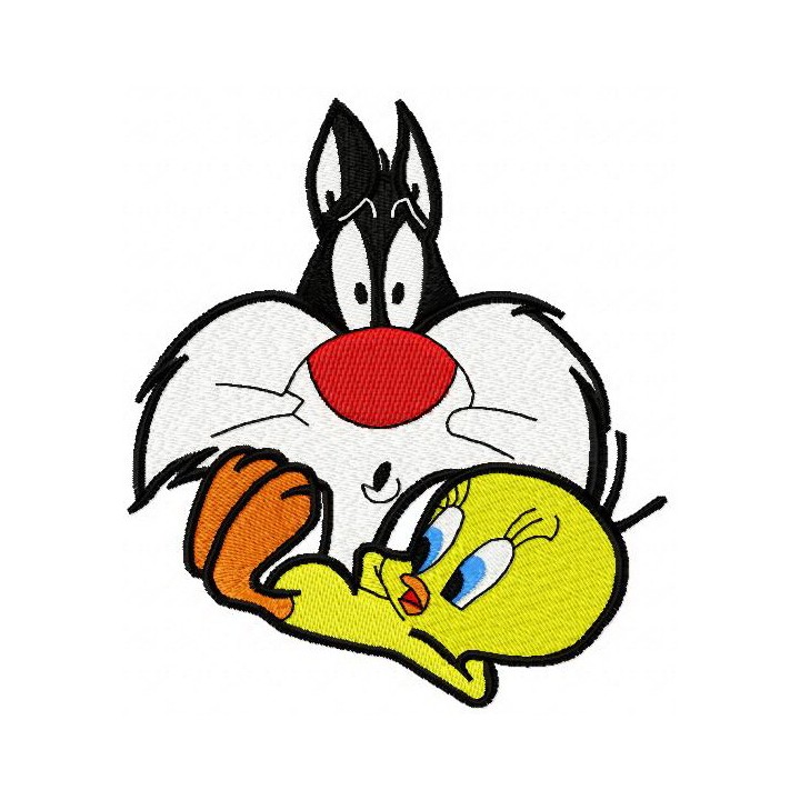 Tweety and Sylvester embroidery design - Embroidery Design