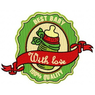 Baby bottle badge embroidery design - Embroidery Design