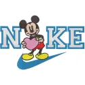 Mickey love Nike embroidery design preview showcasing vibrant colors and detailed stitching pattern.