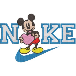 Mickey love Nike embroidery design - Embroidery Design
