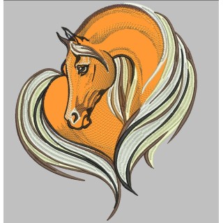 Horse heart embroidery design - Embroidery Design