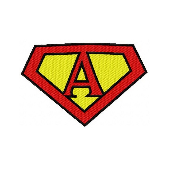 Superman alphabet letter A embroidery design - Embroidery Design