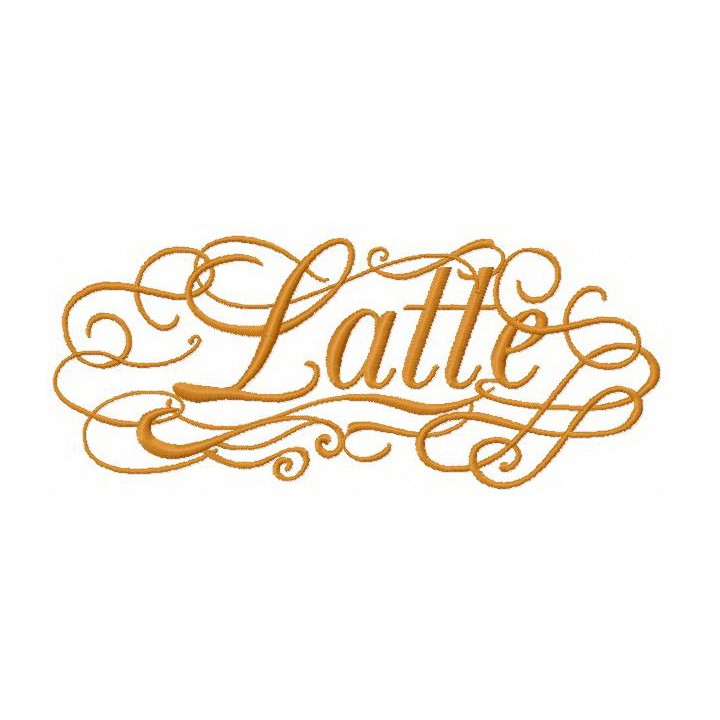 Latte embroidery design - Embroidery Design