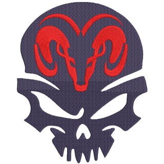 Dodge Logo Calavera embroidery design - Embroidery Design