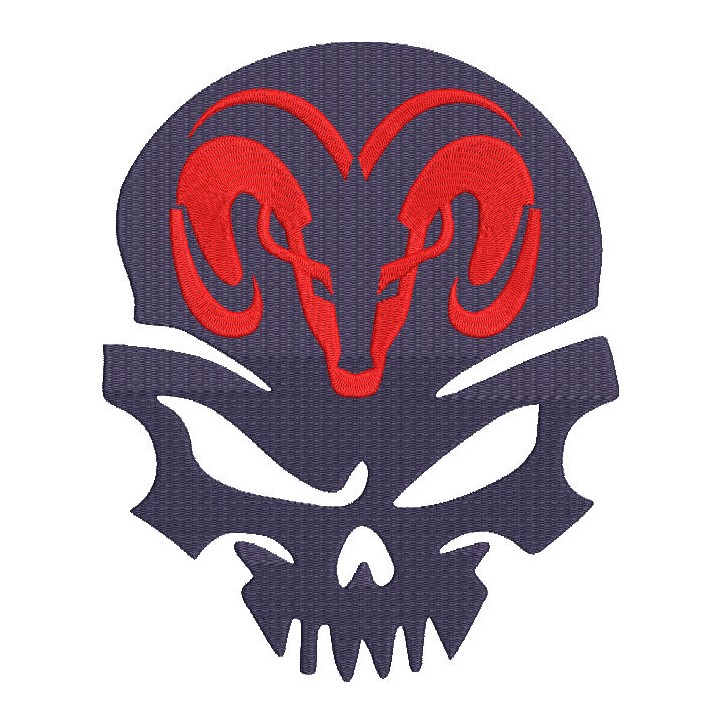 Dodge Logo Calavera embroidery design - Embroidery Design