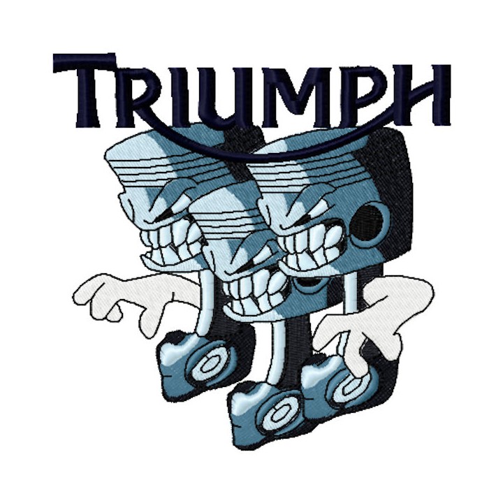 Triumph trio logo embroidery design - Embroidery Design