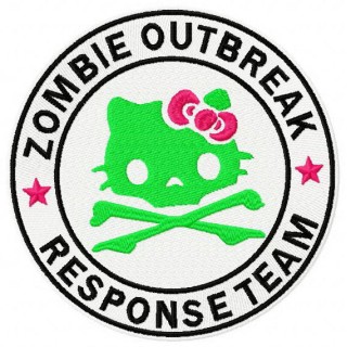 Hello Kitty zombie outbreak response team embroidery design - Embroidery Design