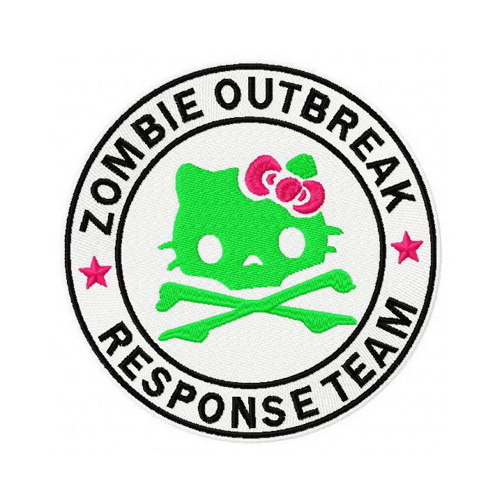 Hello Kitty zombie outbreak response team embroidery design - Embroidery Design