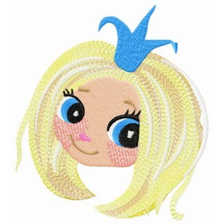 Blushing princess embroidery design - Embroidery Design