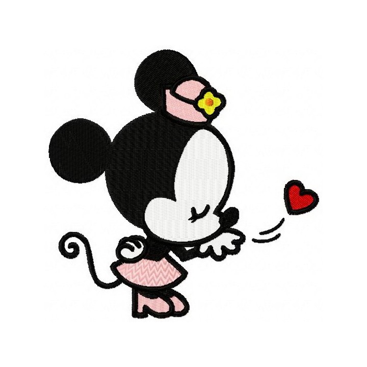 Minnie fell in love embroidery design - Embroidery Design