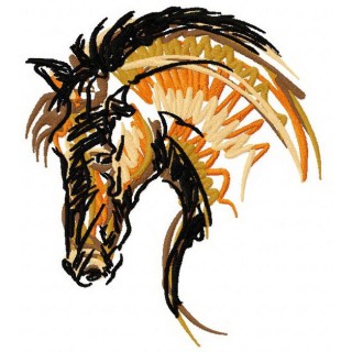 Horse mascot embroidery design - Embroidery Design