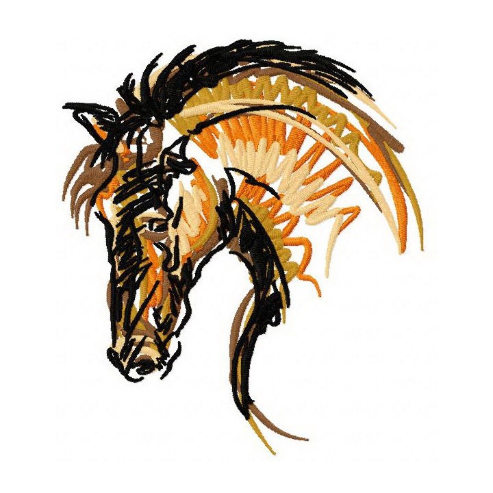 Horse mascot embroidery design - Embroidery Design