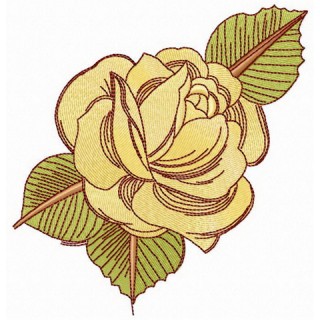 Tea rose embroidery design - Embroidery Design