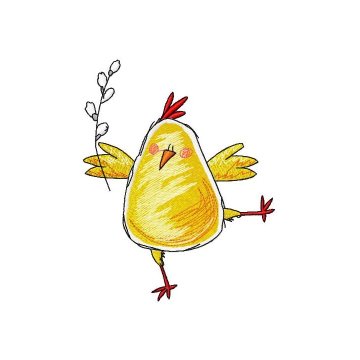 Easter chicken 3 embroidery design - Embroidery Design