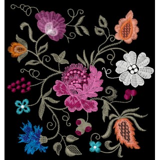 Flower decoration embroidery design - Embroidery Design