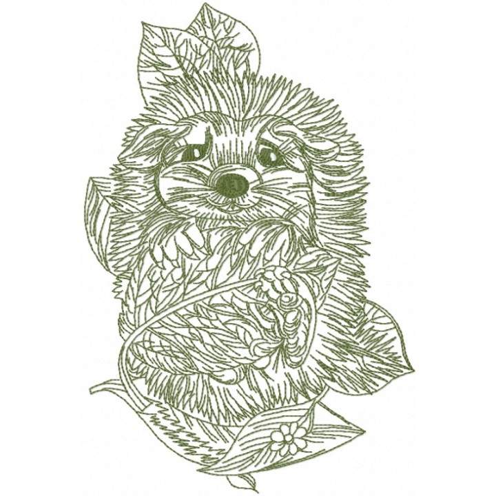 Hedgehog resting 4 embroidery design - Embroidery Design