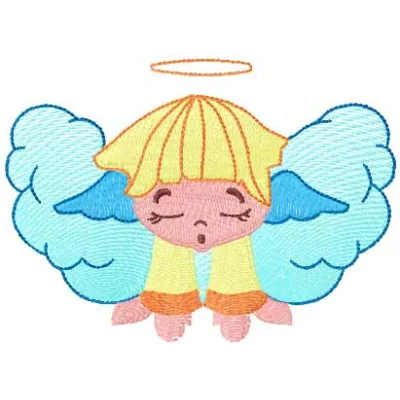 Preview of the Sleeping Angel 6 embroidery design featuring a serene angel motif, perfect for various projects.