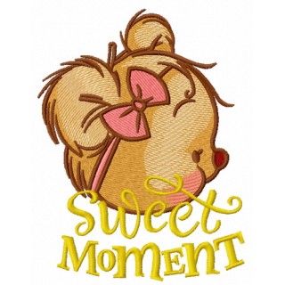 Shy teddy bear 7 embroidery design - Embroidery Design