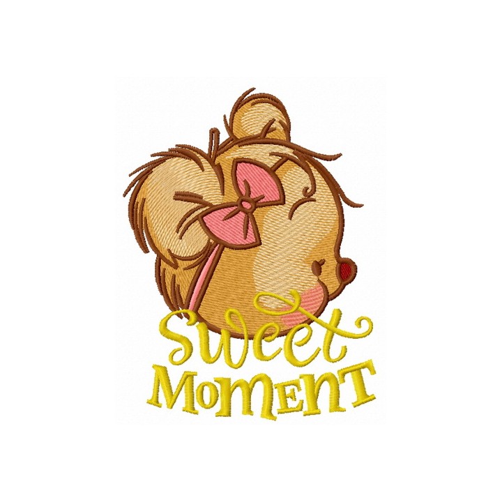 Shy teddy bear 7 embroidery design - Embroidery Design