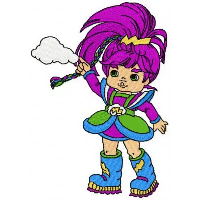Preview of the Stormy embroidery design from the Rainbow Brite collection, showcasing vibrant stitched motifs.