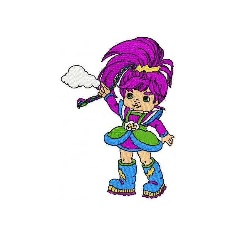 Preview of the Stormy embroidery design from the Rainbow Brite collection, showcasing vibrant stitched motifs.