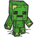 Embroidery design preview of a Creeper from Minecraft, showcasing detailed stitching and vibrant colors.