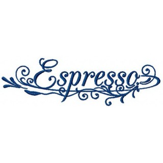 Espresso embroidery design - Embroidery Design