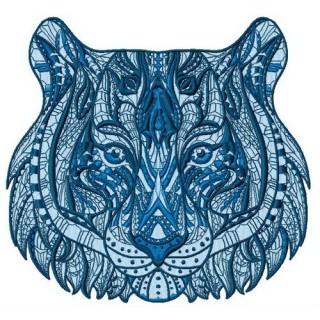 Mosaic tiger 2 embroidery design - Embroidery Design