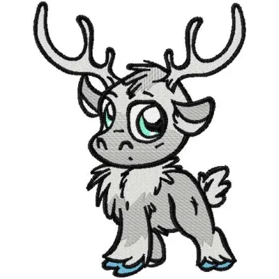 Sven chibi 2 embroidery design featuring a cute reindeer from Frozen, ideal for stitching on t-shirts and hoodies.
