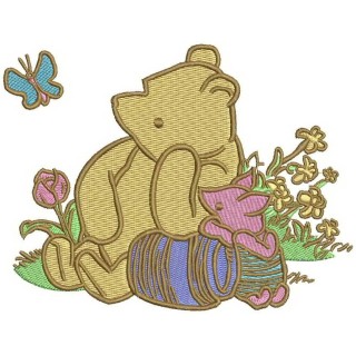 Pooh and Piglet classic embroidery design - Embroidery Design