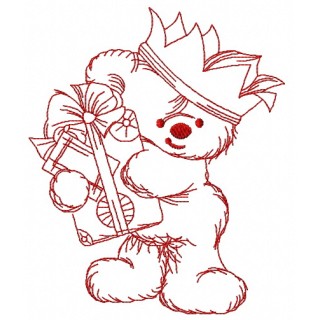 Teddy bear the king 4 embroidery design - Embroidery Design