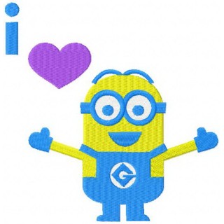 I love Minion embroidery design - Embroidery Design