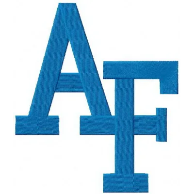 Air Force Falcons primary logo embroidery design preview for stitching on apparel and accessories.
