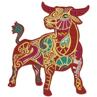 Zodiac sign Taurus embroidery design - Embroidery Design