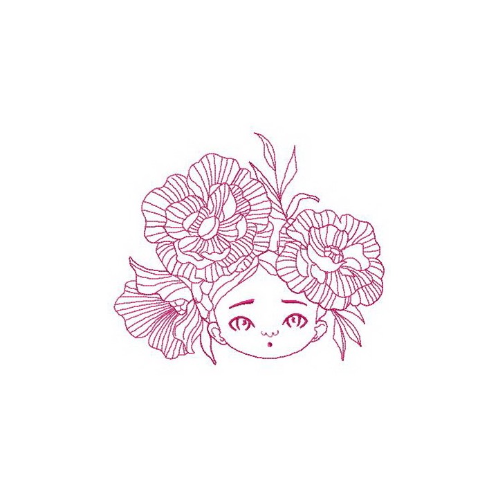 Gorgeous peony wreath embroidery design - Embroidery Design