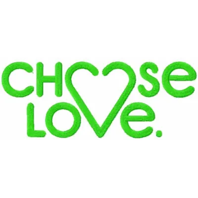 Chose love symbol embroidery design preview showcasing a heartfelt stitched motif for social service projects.