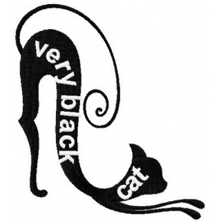 Very black cat 2 embroidery design - Embroidery Design