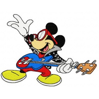 Mickey Mouse rock star embroidery design - Embroidery Design