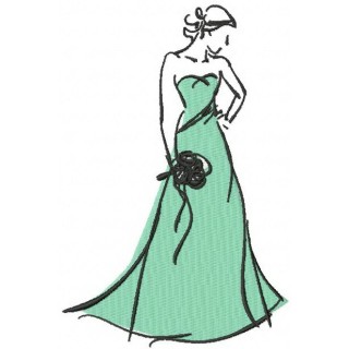 Graceful bride embroidery design - Embroidery Design