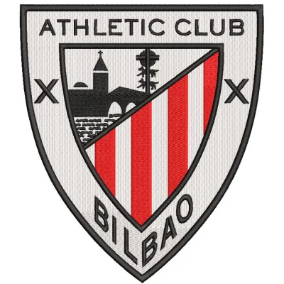 Athletic Club Bilbao logo embroidery design preview showcasing detailed stitching and vibrant colors.