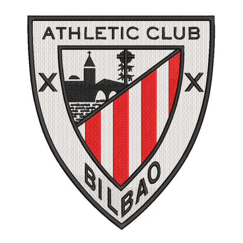 Athletic Club Bilbao logo embroidery design preview showcasing detailed stitching and vibrant colors.